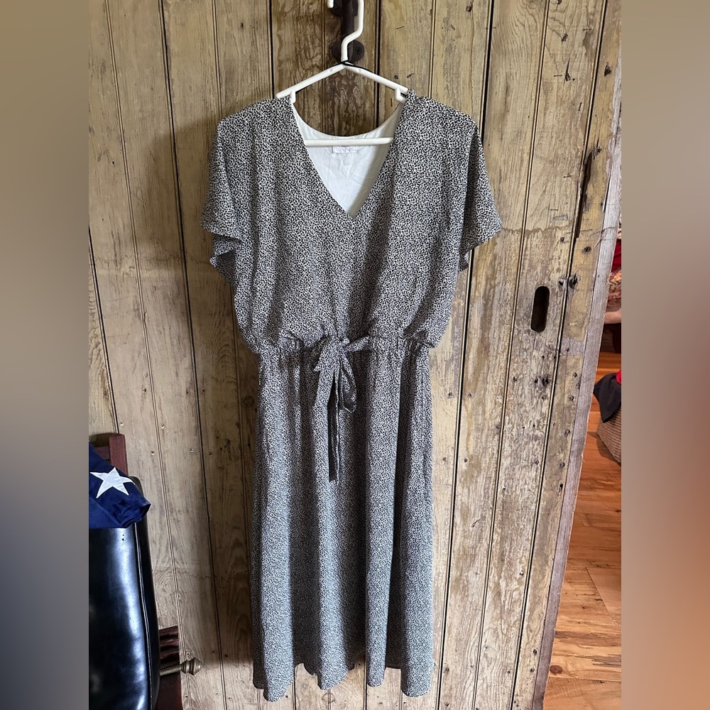 Chic Black and White Midi Dress